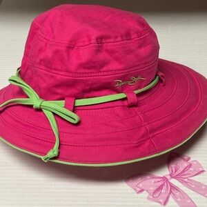 Panama Jack Pink Green Preppy Outdoors Bucket Hat Beach Pool Ready